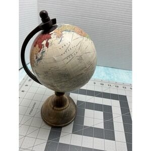 Wood Base World‎ Globe Decor 9.5" tall